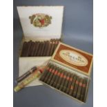 Two part filled boxes of cigars, comprising 13 Ritmeester half coronas, 4 Romeo y Julieta Habana,