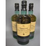 Three bottles Singletons 12 year old single malt whisky (Est. plus 21% premium inc. VAT)
