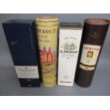 Four bottles of single malt whisky comprising a 10 year old Talisker, a 10 year old Glenmorangie, an