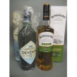 One bottle Bowmore Small Batch Bourbon cask matured single malt whisky, together with a Deveron 12