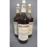 Three bottles Old Crow Kentucky straight bourbon whiskey (Est. plus 21% premium inc. VAT)