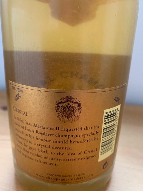 One bottle 2000 Louis Roederer Cristal Champagne, Marques Deposee - Image 3 of 3