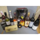 Twelve assorted bottles of liqueur and wine, including Bell's whisky, Jack Daniel's No.7, 1litre