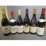 Six bottles of Burgundy, comprising 2007 Gevrey-Chambertin, 1989 Bourgueil, 1995 Cuvee de Danide,