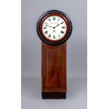 A MAHOGANY AND EBONISED CARVED TAVERN CLOCK by John Hargreaves, Settle, the single fusee movement