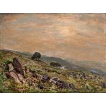 HERBERT F ROYLE (1870-1958), "Ilkley Moor", oil on board, signed, inscribed to reverse, 12" x 16",