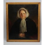 BRITISH SCHOOL (19th Century), Portrait of a Woman wearing a White Scarf, half length, oil on