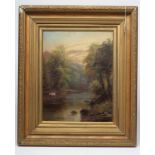 JOSEPH MELLOR (fl.1822-1888), On the River Wharfe Near Ilkley, oil on canvas, signed, inscribed to