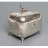 AN AUSTRO-HUNGARIAN SUGAR BOX, late 19th century, maker's mark AP(?), of plain rounded oblong