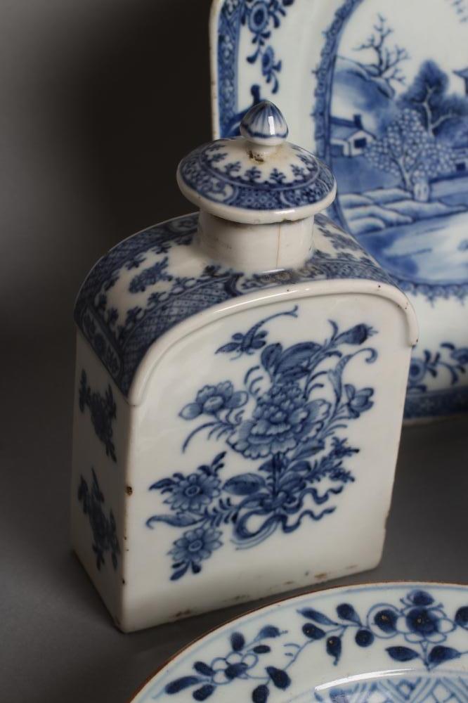 A COLLECTION OF CHINESE PORCELAIN, comprising an oblong tea canister and cover, 5 1/2" high, sauce - Image 2 of 5