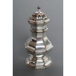 AN EARLY GEORGE I SILVER MUFFINEER, maker's mark badly struck (quatrefoil panel), London 1726, of