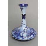 A MOORCROFT POTTERY FLORIAN YACHT PATTERN BOTTLE VASE, modern, tubelined and painted in shades of