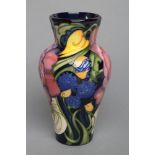 A MOORCROFT POTTERY TATTON PATTERN VASE, modern, of inverted baluster form, designed by Emma