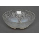 A LALIQUE GLASS COQUILLES PATTERN SMALL BOWL in pale blue, engraved R Lalique France, and etched