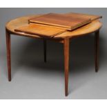 HENRY ROSENGREN HANSEN FOR BRANDE MOBELINDUSTRI DENMARK, a teak dining table with two separate