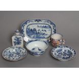 A COLLECTION OF CHINESE PORCELAIN, comprising an oblong tea canister and cover, 5 1/2" high, sauce