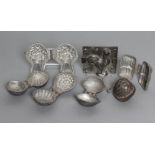 A COLLECTION OF FIVE CAST METAL SORBET MOULDS, all hinged and including asparagus bundle, marked WH,