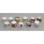 A COLLECTION OF TEN ENGLISH PORCELAIN COFFEE CANS, early 19th century, including Minton pattern No.