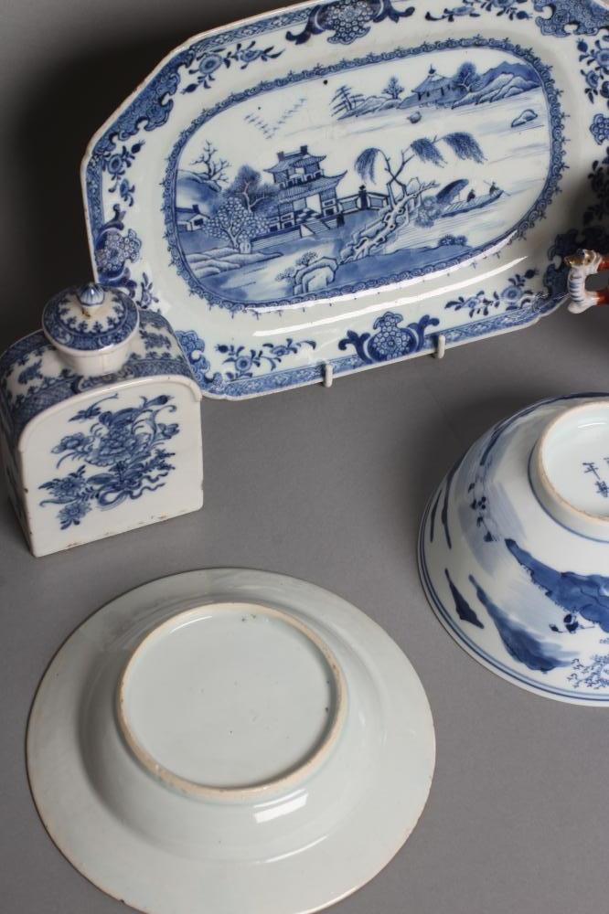 A COLLECTION OF CHINESE PORCELAIN, comprising an oblong tea canister and cover, 5 1/2" high, sauce - Image 5 of 5