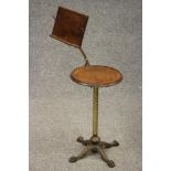 A VICTORIAN UNIVERSAL ADJUSTABLE TABLE/READING STAND patented by J. Carter, London, the moulded