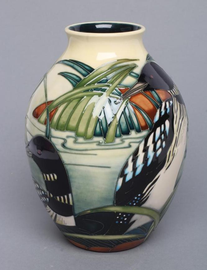 A MOORCROFT POTTERY TORRIDON PATTERN VASE, 2004, of ovoid form with waisted neck, designed by Philip - Image 2 of 4