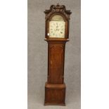AN OAK LONGCASE signed Samuel Harley, Salop, the eight day movement with anchor escapement
