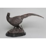 AFTER JULES MOIGNIEZ (1835-1894), Bronze Study of a Cock Pheasant, raised on moulded black marble