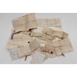 A COLLECTION OF FOURTEEN 16TH CENTURY AND LATER VELLUM AND PAPER MANUSCRIPTS, many part only,