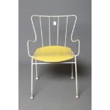 AN ERNEST RACE ANTELOPE CHAIR (Festival of Britain 1951), in white painted metal and lime green