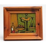 COLIN RUFFELL (b.1939), Still Life with Balance Scales, oil on board, signed, 8" x 10", framed (