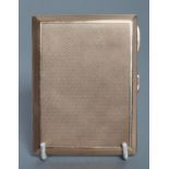 A 9CT GOLD CIGARETTE CASE, maker Frederick Field, Birmingham 1925, of plain oblong form with