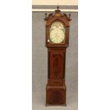 A MAHOGANY AND INLAID LONGCASE signed John Glover, St Helins (sic), the eight day movement with