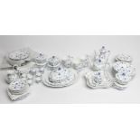 AN EXTENSIVE ROYAL COPENHAGEN PORCELAIN DINNER AND TEA SERVICE, painted in underglaze blue with