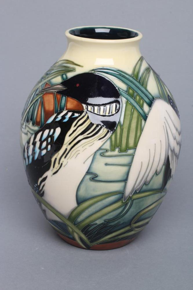 A MOORCROFT POTTERY TORRIDON PATTERN VASE, 2004, of ovoid form with waisted neck, designed by Philip - Image 3 of 4