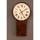 A MAHOGANY TAVERN CLOCK, signed Thornton, the single fusee movement striking on a bell, 22 1/4"
