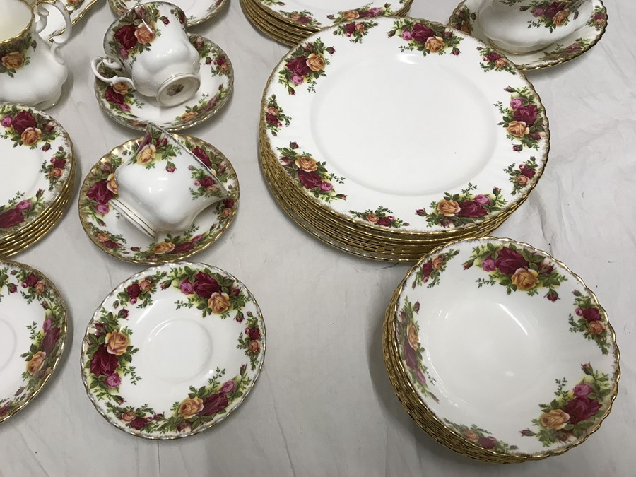 Royal Albert Old Country Roses tea and dinner war, tea set, teapot, milk and sugar bowl, 6 side - Image 3 of 8