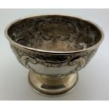 Hallmarked silver bowl with repousse decoration. 186.9gms. 12.5cms d. Birmingham 1933. Condition