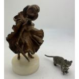 A Franz Bergman cold painted bronze risqué figure of a lady signed FB, 12cms h with cold painted