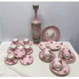 Victorian pink pottery selection. S.B and Son part tea set 24 pieces, cups, saucers, side plates.