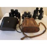 Three pairs of vintage binoculars to include Precision Uniscope Zoom coated optics 7X -12X40,