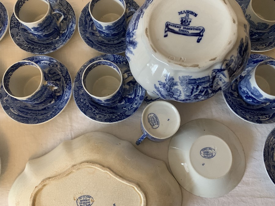 Eleven coffee cans and 12 saucers Copeland in Spode's Italian Pattern with oval dish in the same - Image 5 of 6