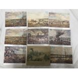World War I postcard set, panoramic views of battles 1914, Ypes, Nieuport, Tervaete and L'Estuaire