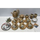 Japanese pottery, 15 piece floral pattern tea set, pair of small vases 10cms h, small Noritake