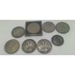 Various silver Crowns and an 1820 George III half crown, Crowns 1822, 1891, 1893, Churchill Crown,