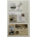 A collection of 3 First Day Covers on the subject of Titanic signed by Millvina Dean x 2 (one with a