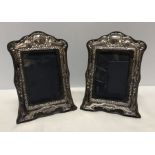 Pair of hallmarked silver photo frames, embossed silver on velvet backing 22cms h x 16cms w. CSR Ltd