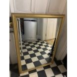 Modern large gold framed mirror 70 x 101cms with bevelled glass. Condition ReportGood condition.