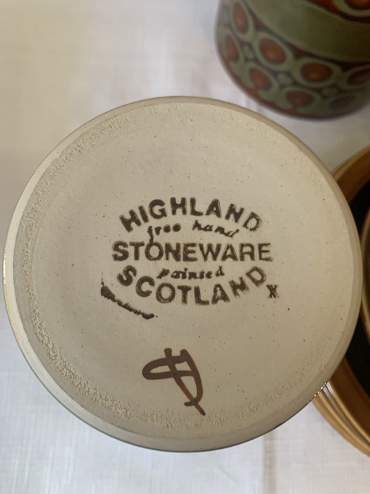 Hornsea Pottery part tea service and three storage jars, Tea, Coffee and Sugar with a Highland - Image 3 of 4