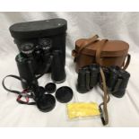 Two pairs of binoculars, leather cased Kershaw Reliant. 9 x 36 and cased Chinon 10 x 50