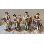 Early 20thC Meissen Four Seasons figurines. All slightly a/f.Condition ReportWinter - missing
